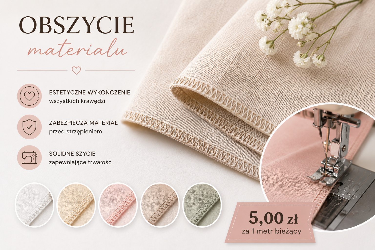Obszycie materiału