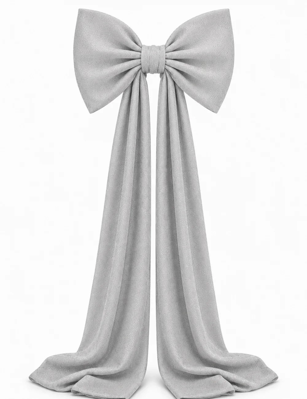 Kokarda 50×70 zwis 200 cm materiał Glamour Srebrny