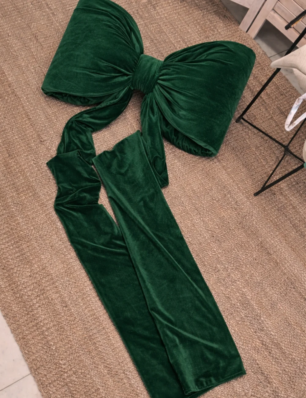 Kokarda welur 40×80 zwis 200 cm Butelkowa zieleń