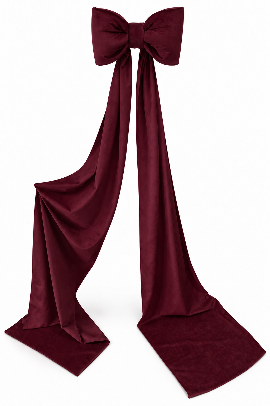 Kokarda Dekoracyjna Welur Ciemny Bordo  20x35 cm, zwis 200 cm
