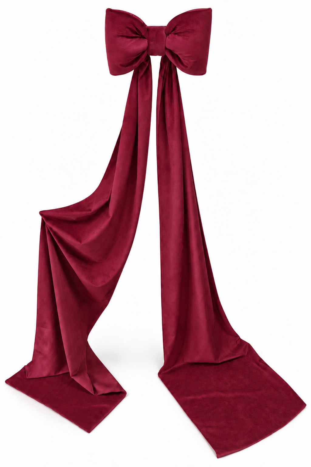 Kokarda Dekoracyjna Welur Bordo  20x35 cm, zwis 200 cm