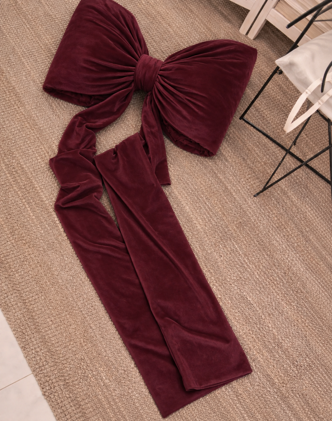 Kokarda welur 50×80 zwis 250 cm Ciemny Bordo