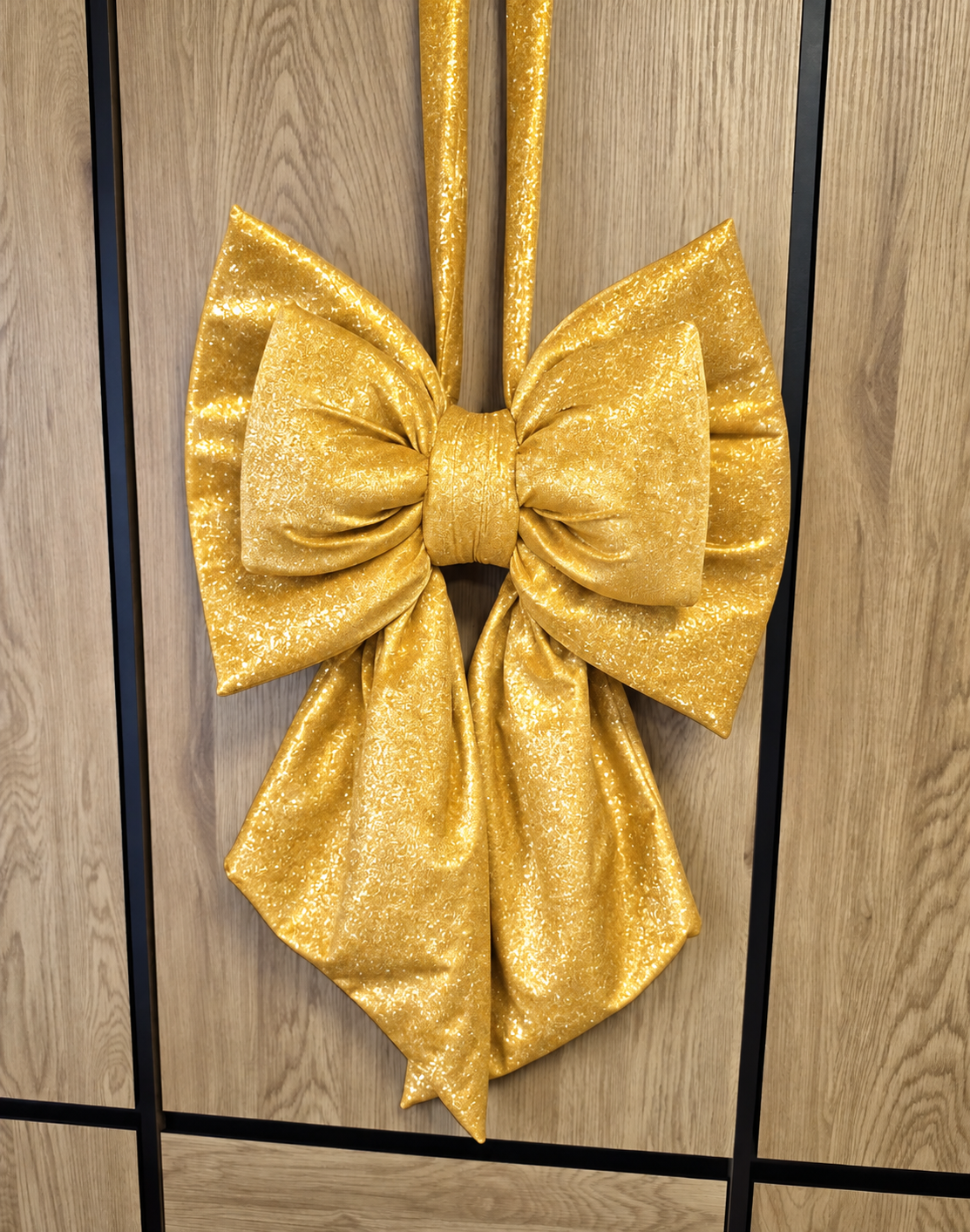 Zestaw na drzwi – Glamour dwie kokardy 40x50 cm, zwis 55 cm Złoty
