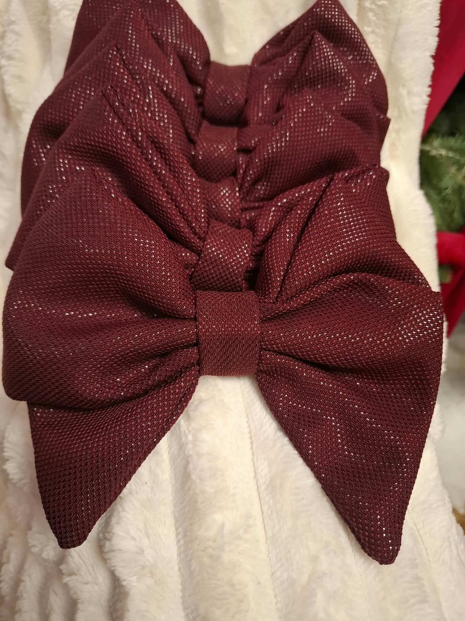 Wyprzedaż! Zestaw 5 kokard 16x18 Glamour bordo - obrazek 2