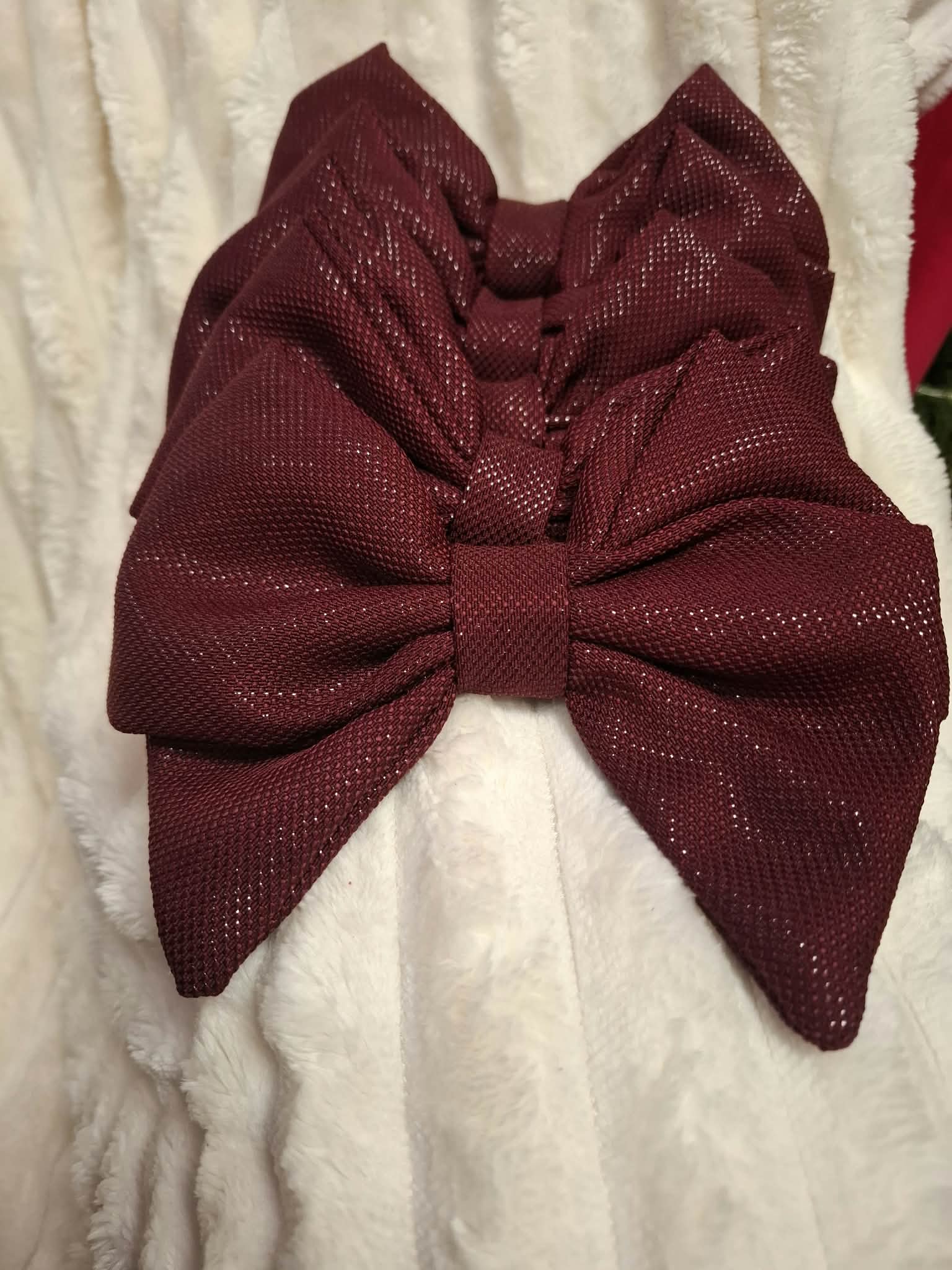 Wyprzedaż! Zestaw 5 kokard 16x18 Glamour bordo - obrazek 3